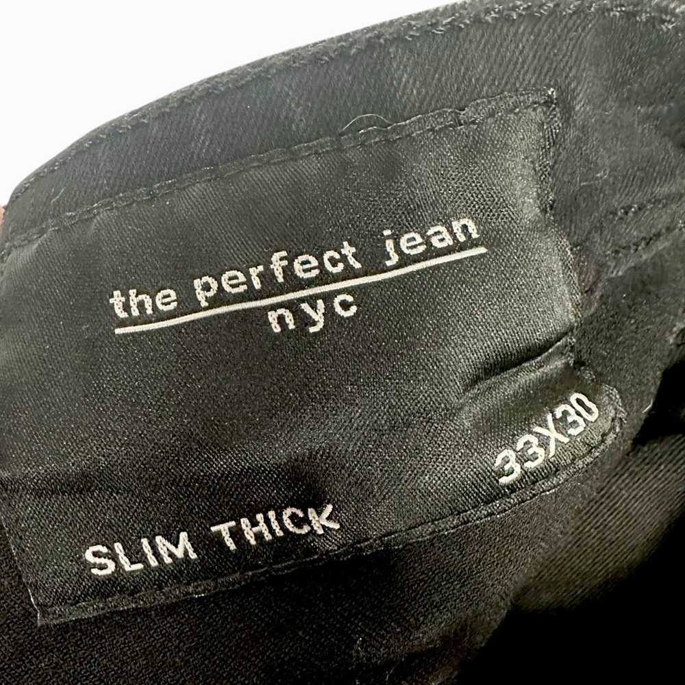 THE PERFECT JEAN NYC / Black Washed Out Slim Thick / W 33 L 30 - Picture 15 of 16